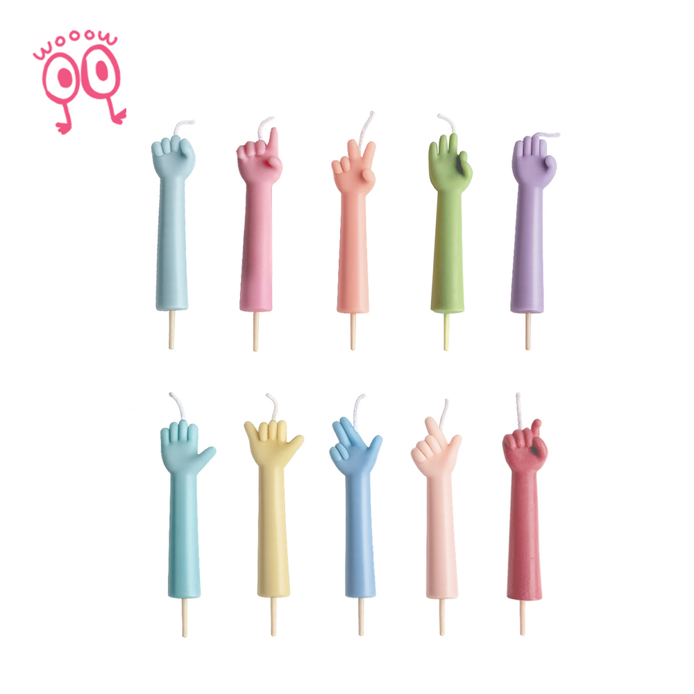 Hand Gesture Number Birthday Candles – Choose 0–9