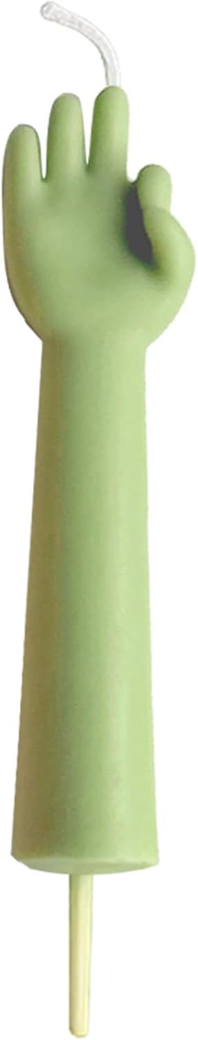 Number 3 hand gesture birthday candle