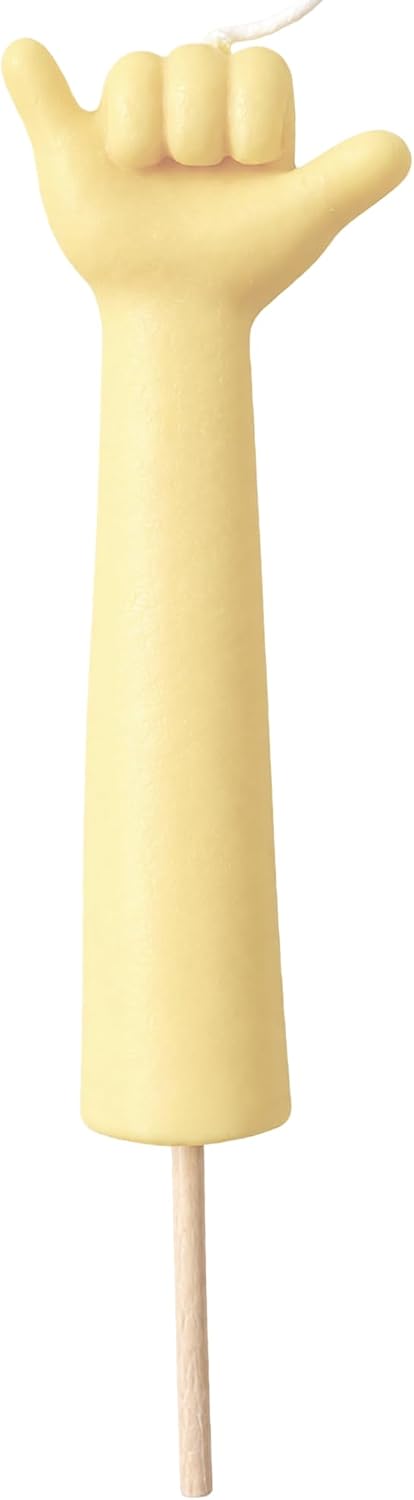 Number 6 hand gesture birthday candle