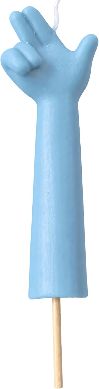 Number 7 hand gesture birthday candle