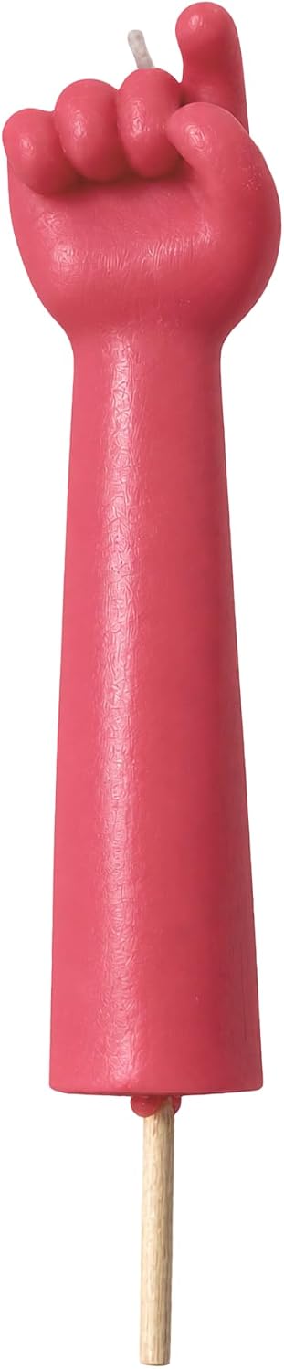 Number 9 hand gesture birthday candle
