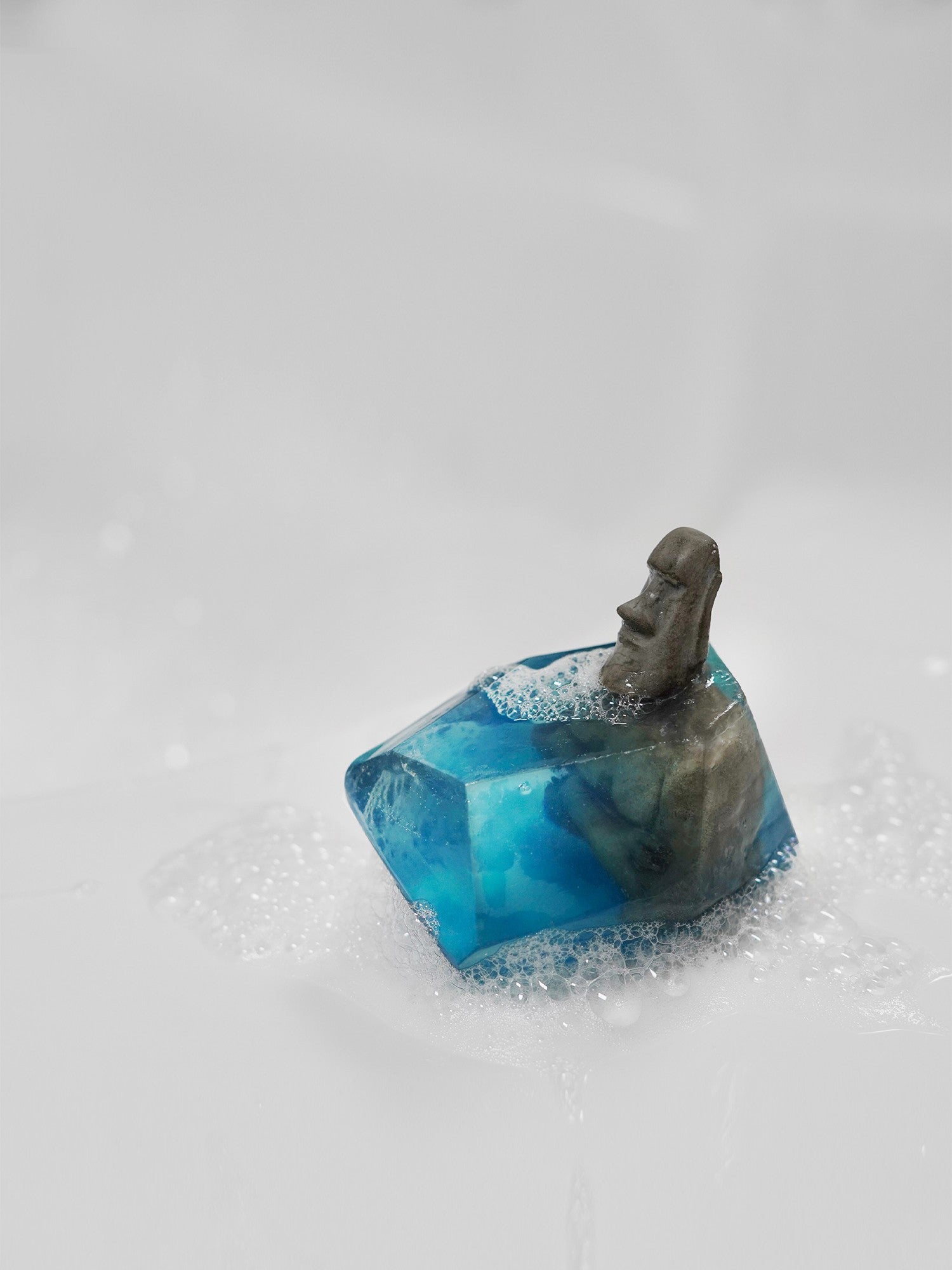 Discover sculptural Moai soap